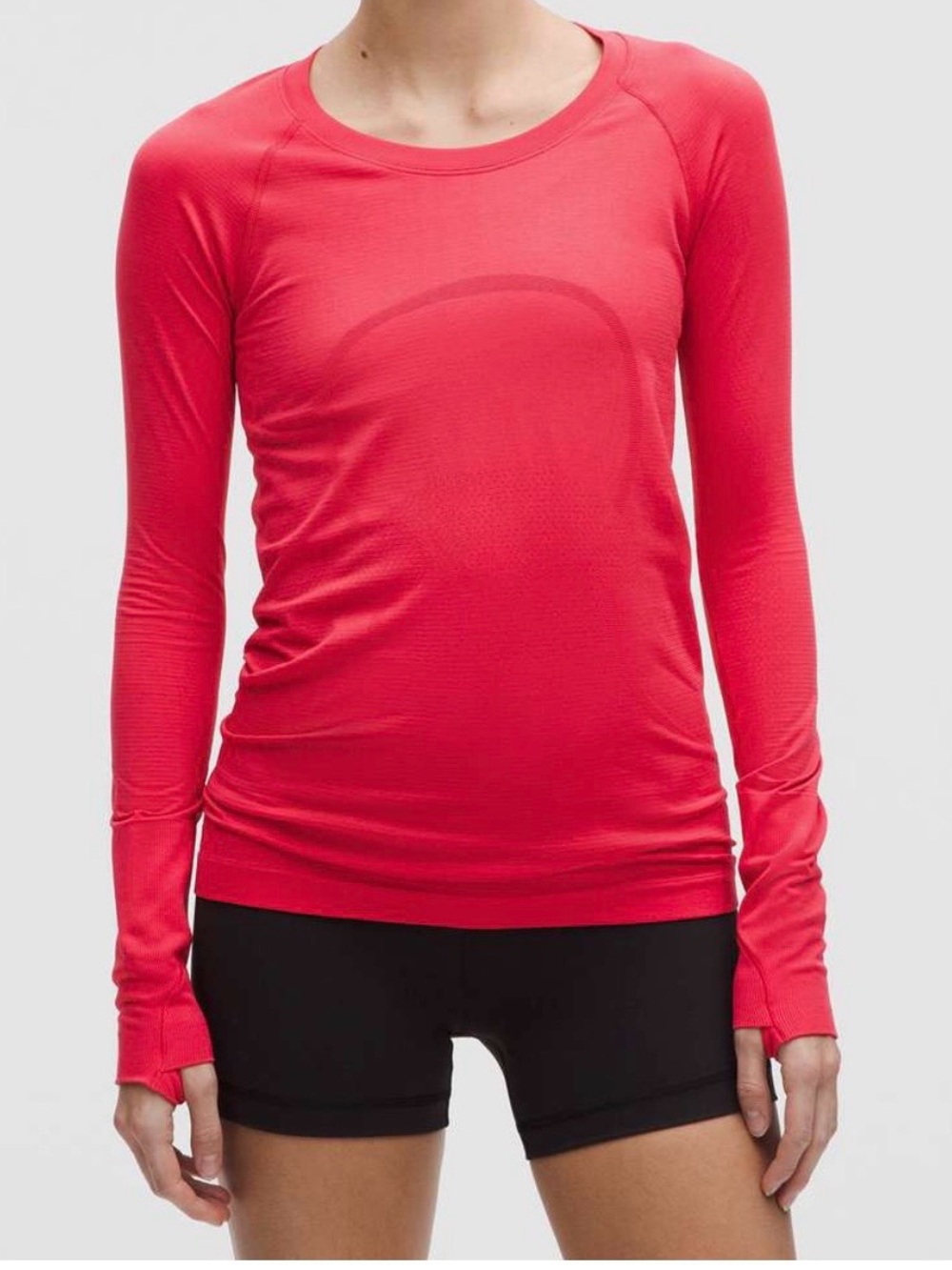 lululemon athletica Women's Long-Sleeve Crew - Coral Red